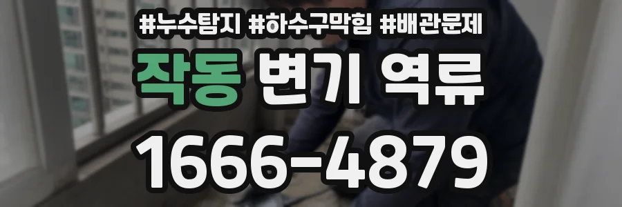 작동 변기 역류