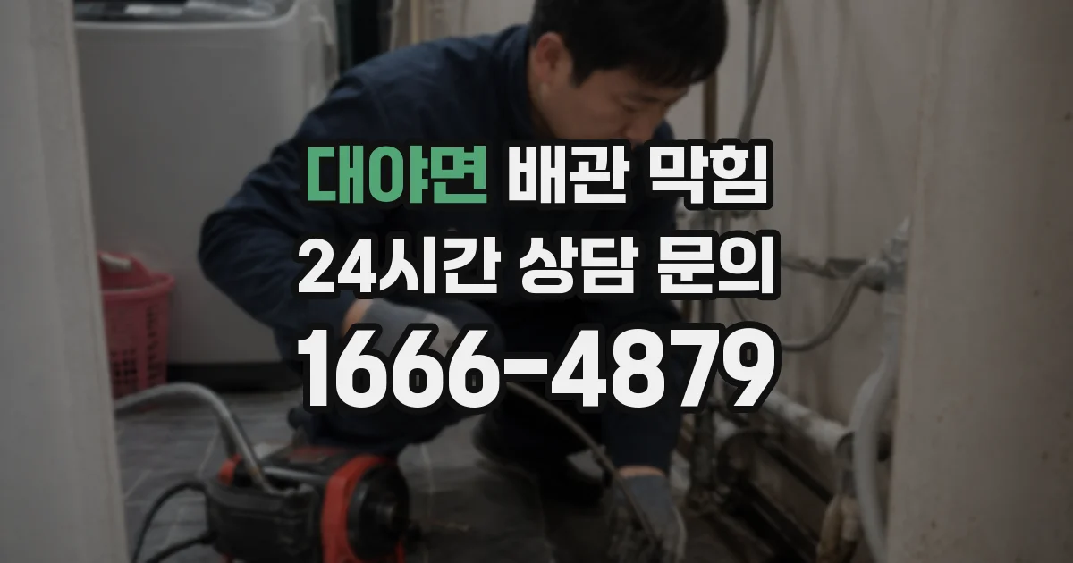 대야면 배관 막힘