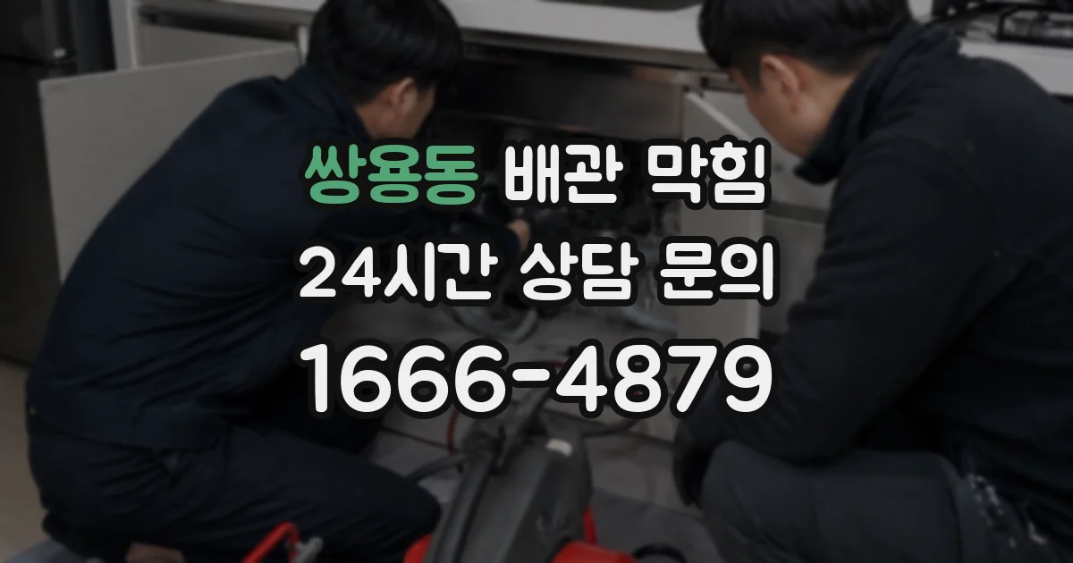 쌍용동 배관 막힘