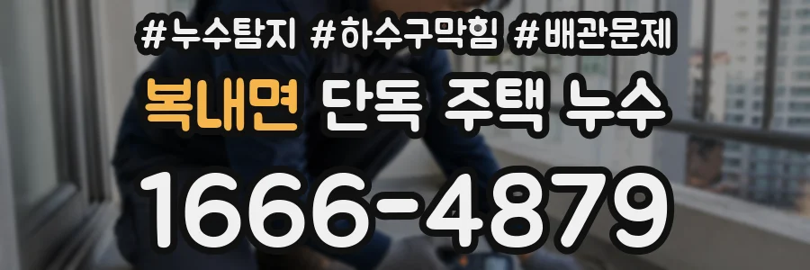 복내면 단독 주택 누수