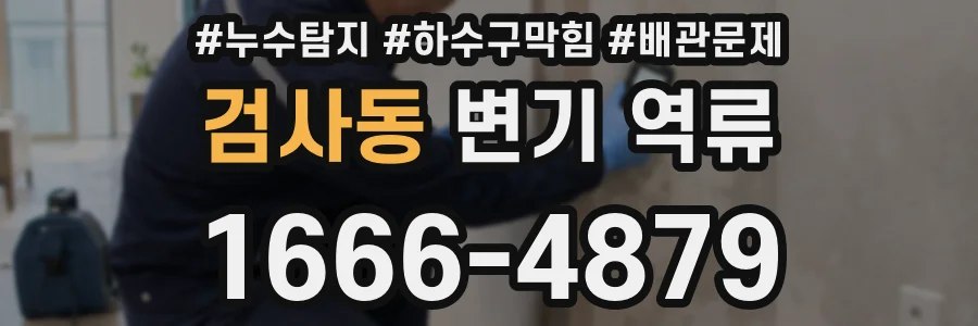 검사동 변기 역류