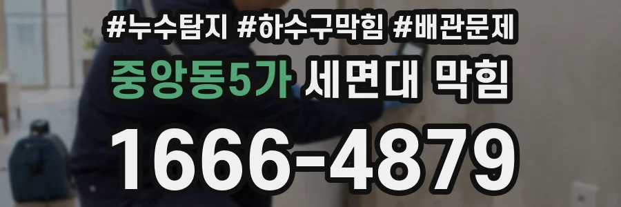 중앙동5가 세면대 막힘