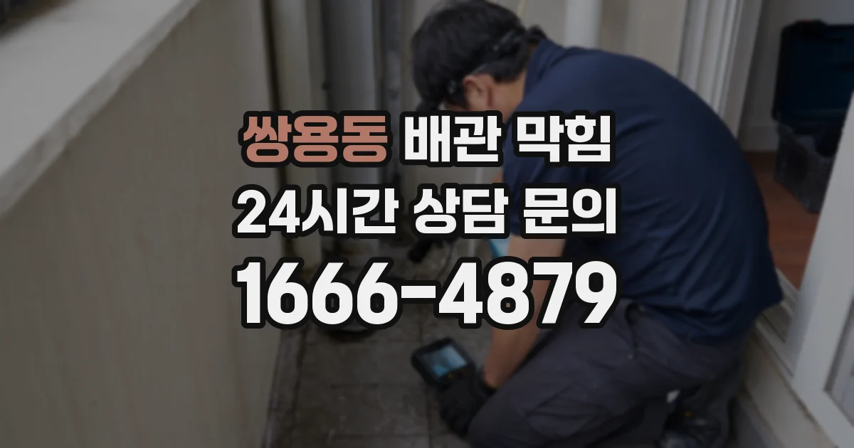 쌍용동 배관 막힘
