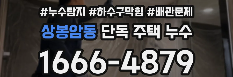 상봉암동 단독 주택 누수