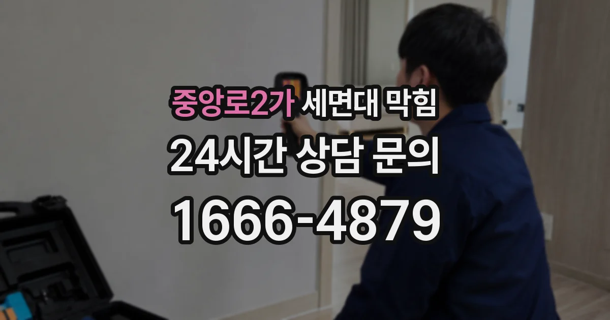 중앙로2가 세면대 막힘