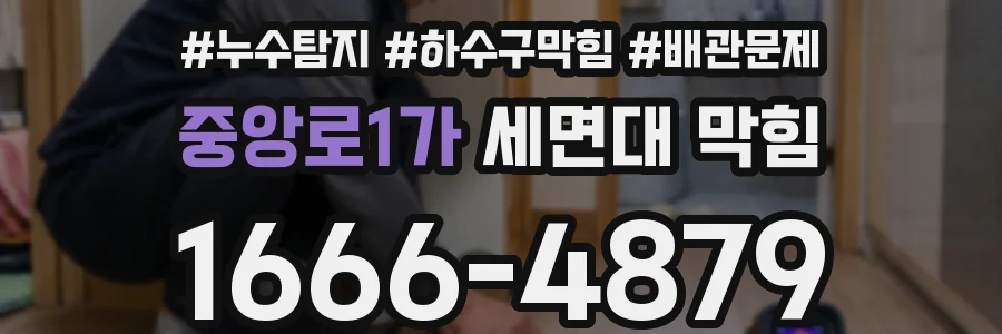 중앙로1가 세면대 막힘