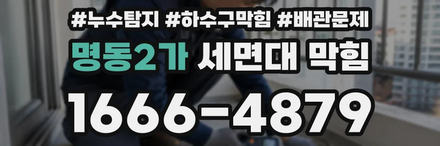 명동2가 세면대 막힘