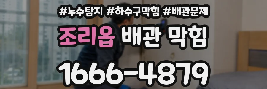 조리읍 배관 막힘