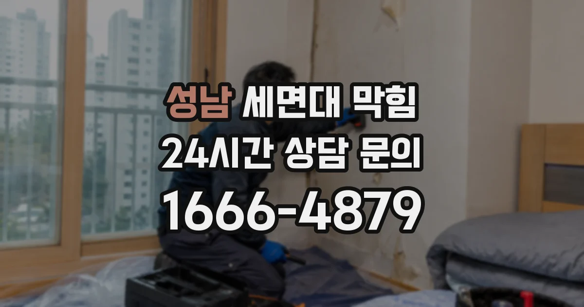 성남 세면대 막힘