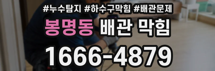 봉명동 배관 막힘