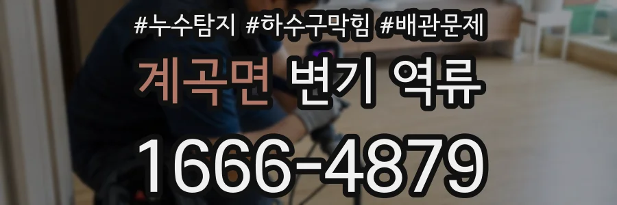 계곡면 변기 역류