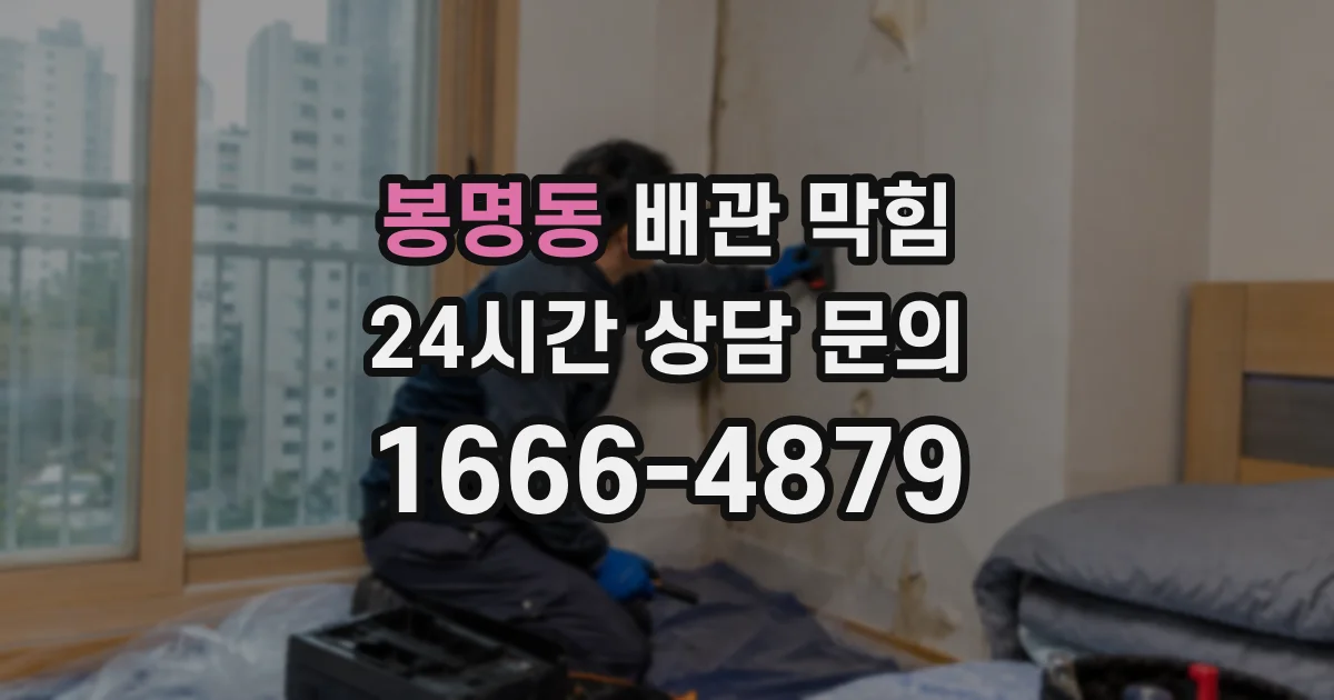 봉명동 배관 막힘