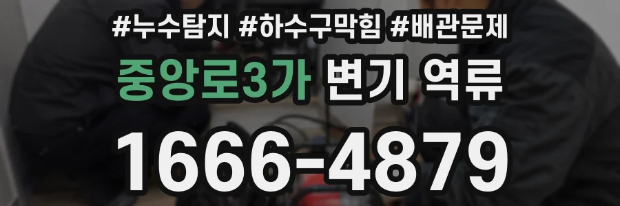 중앙로3가 변기 역류