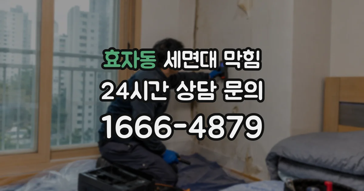 효자동 세면대 막힘