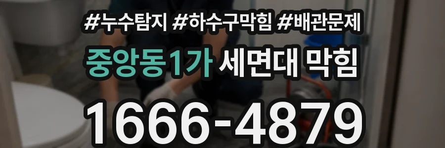 중앙동1가 세면대 막힘