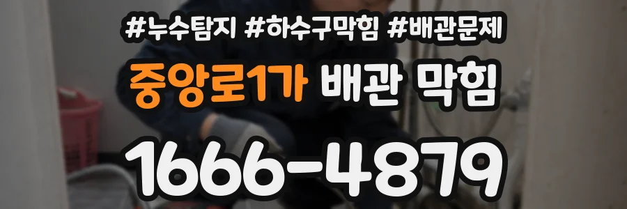 중앙로1가 배관 막힘