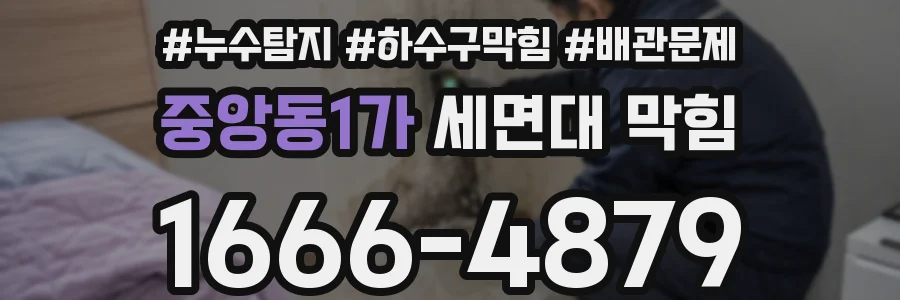 중앙동1가 세면대 막힘