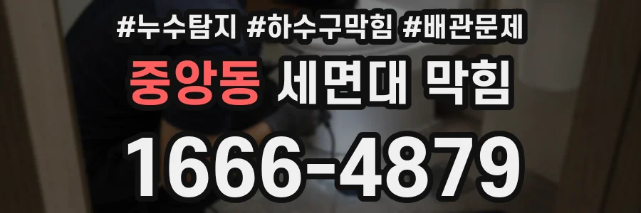 중앙동 세면대 막힘