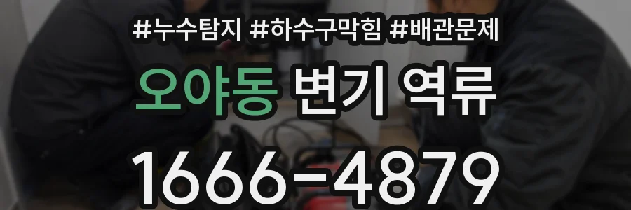 오야동 변기 역류