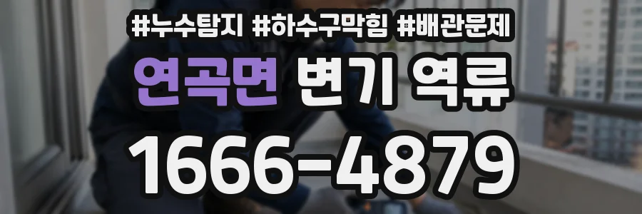 연곡면 변기 역류
