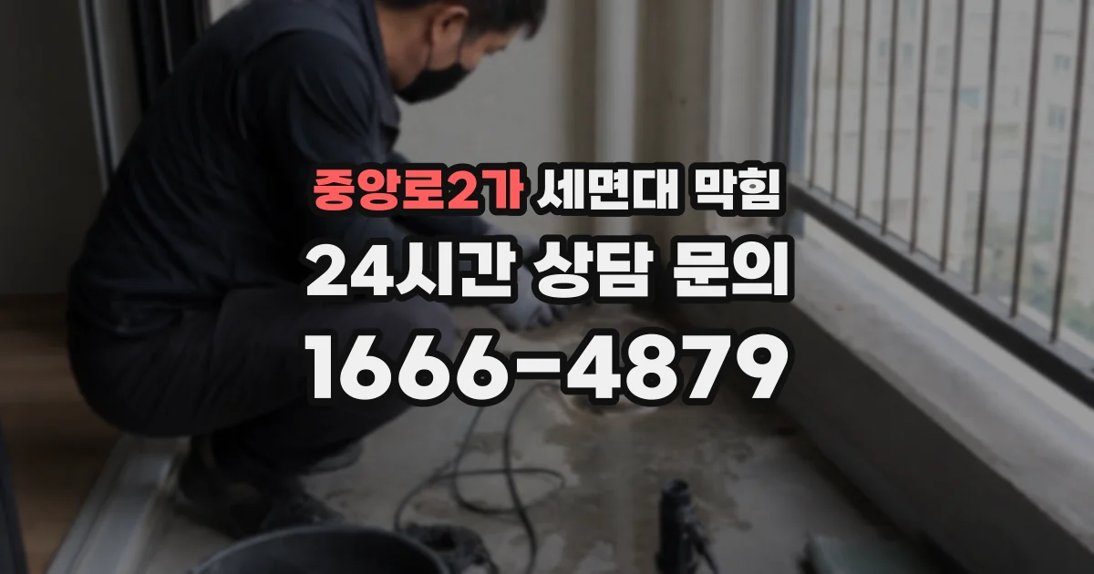 중앙로2가 세면대 막힘