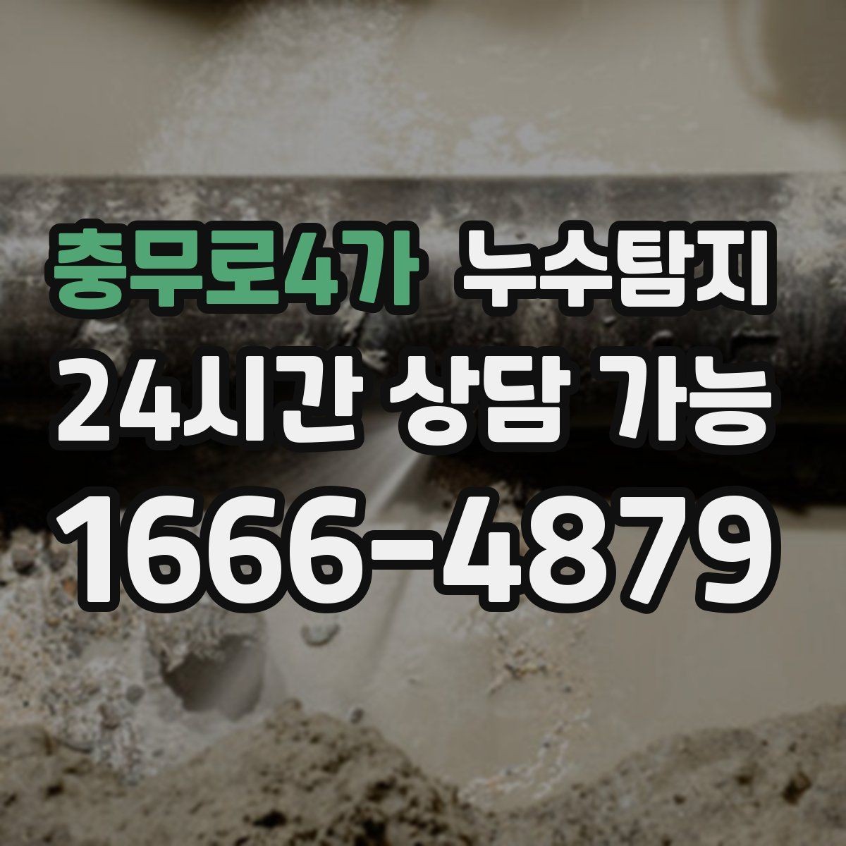 충무로4가 누수탐지 수도요금 증가 원인 탐지