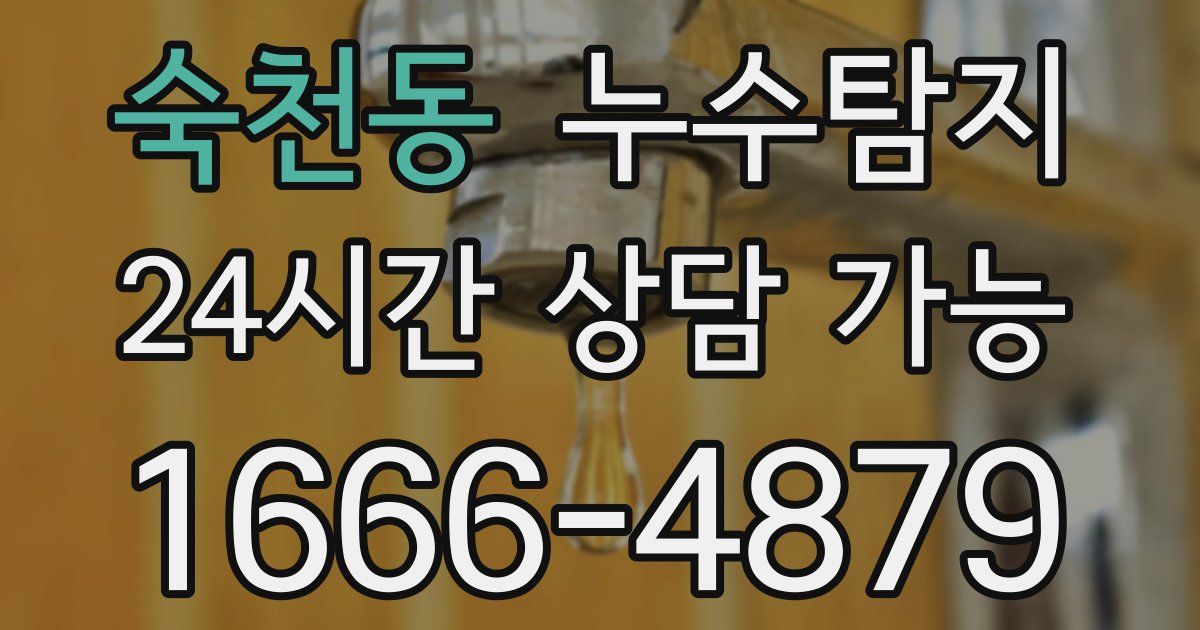 숙천동 누수