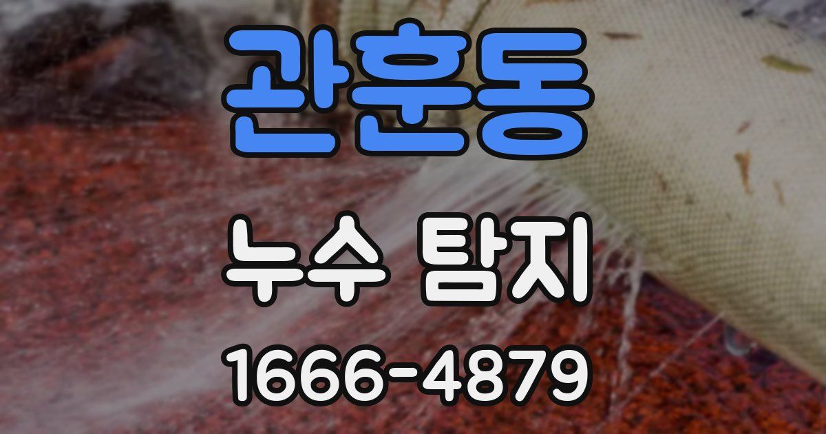 관훈동 누수 탐지