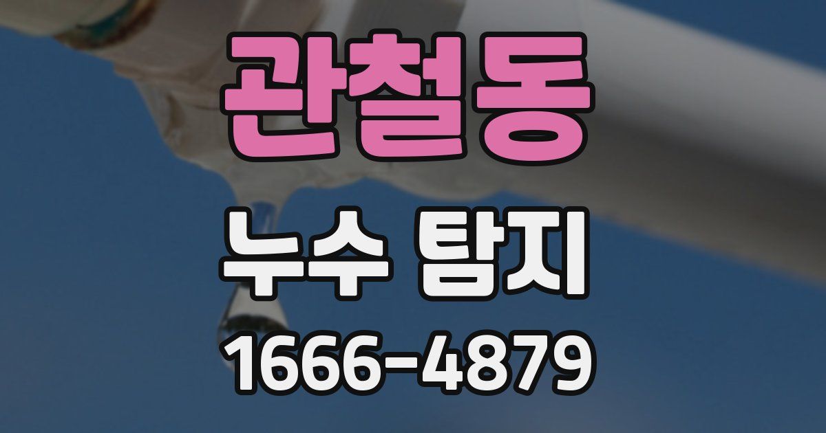관철동 누수 탐지