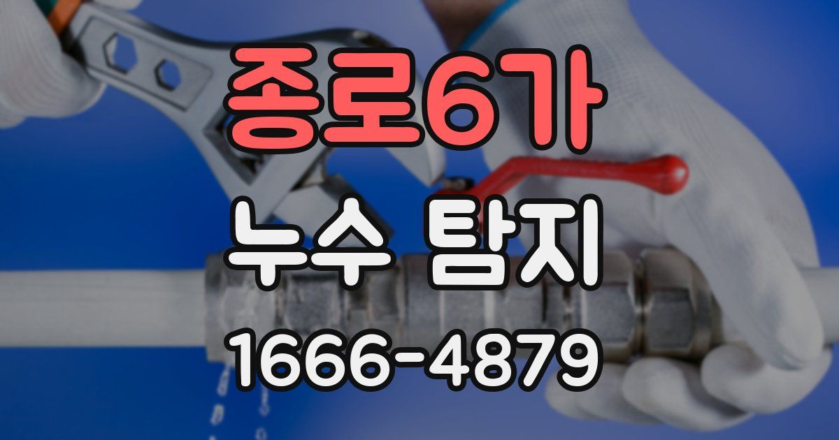 종로6가 누수 탐지