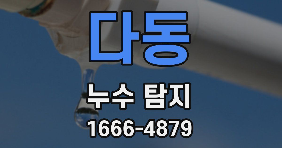 다동 누수 탐지
