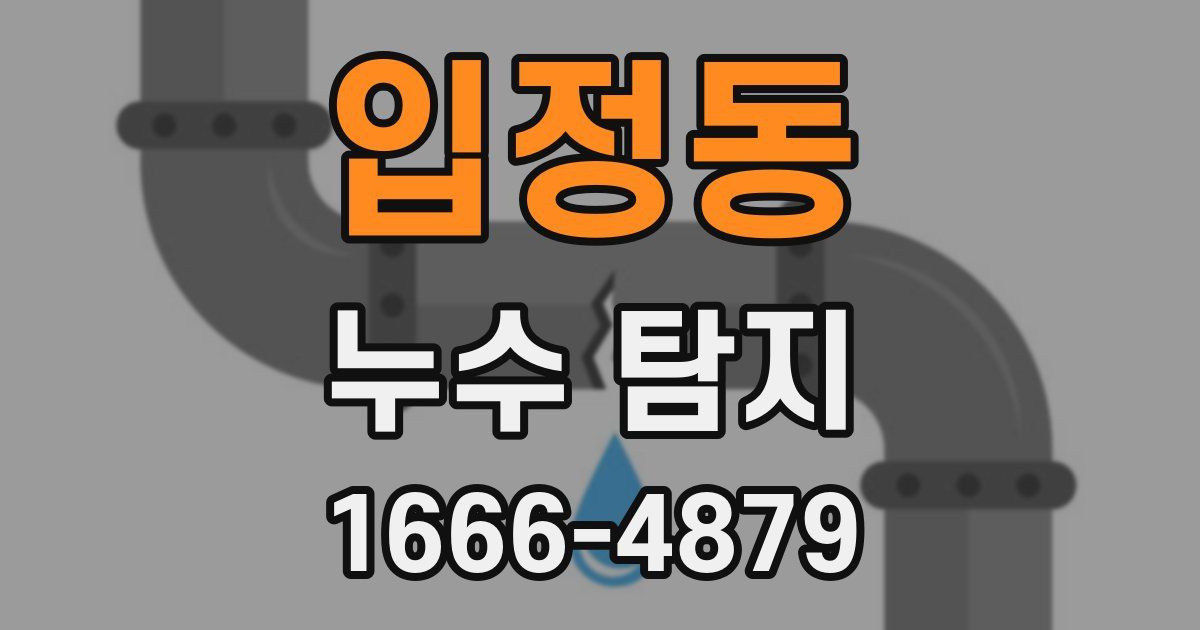 입정동 누수 탐지