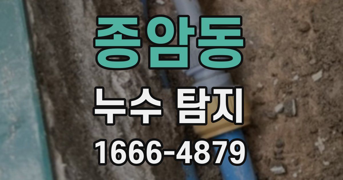 종암동 누수 탐지