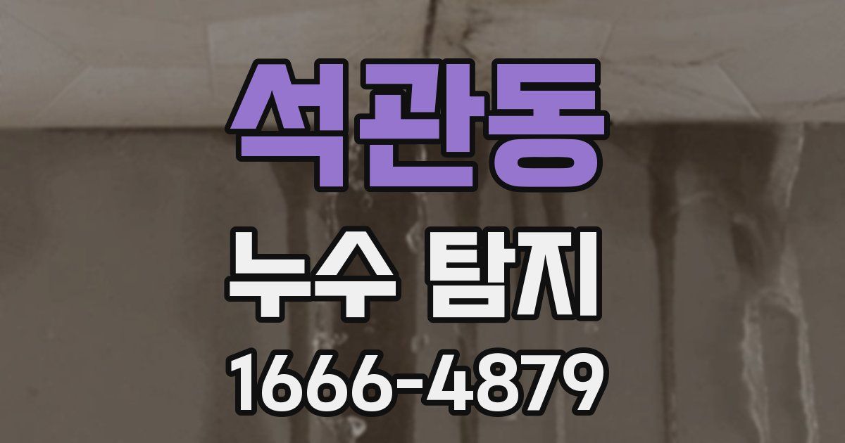 석관동 누수 탐지