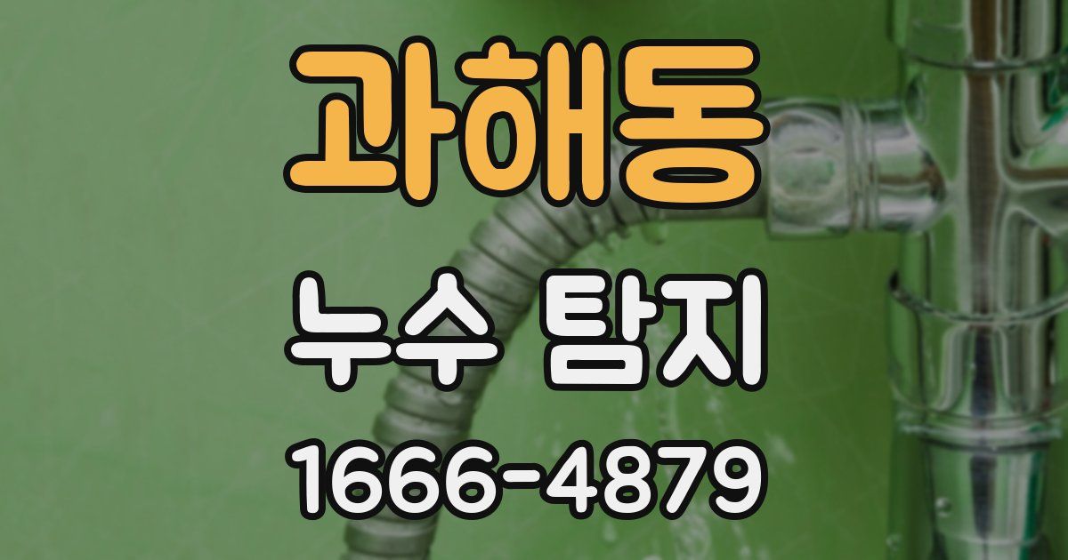 과해동 누수 탐지