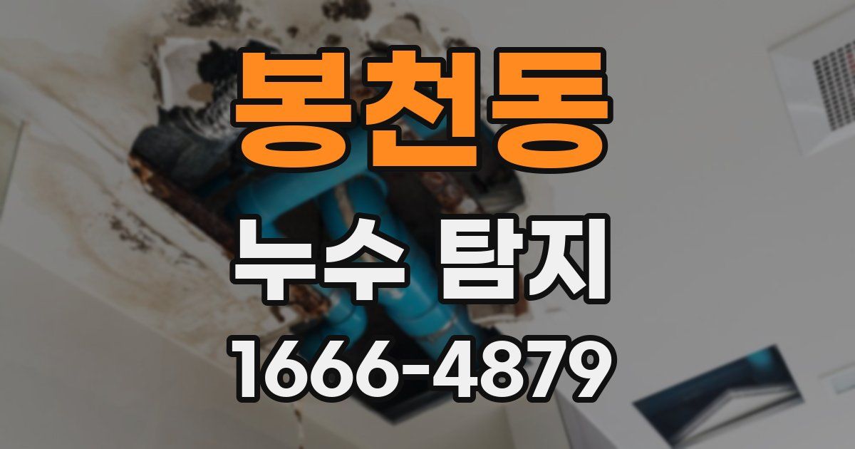 봉천동 누수 탐지