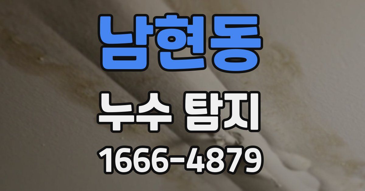 남현동 누수 탐지