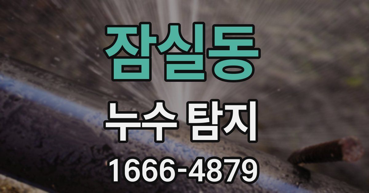 잠실동 누수 탐지