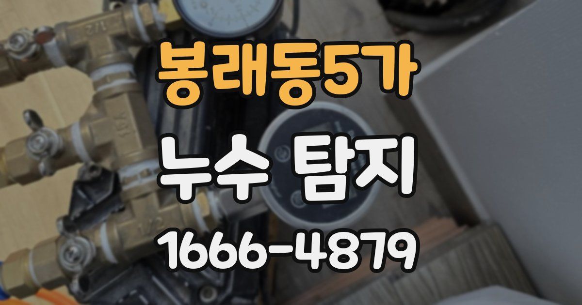 봉래동5가 누수 탐지