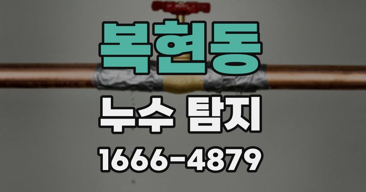 복현동 누수 탐지