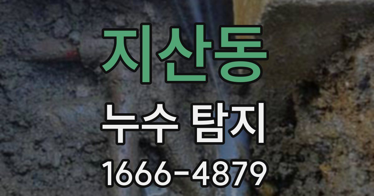 지산동 누수 탐지