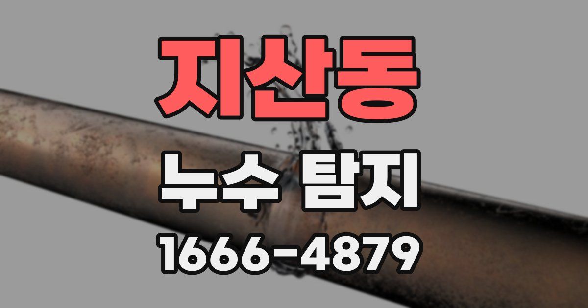 지산동 누수 탐지