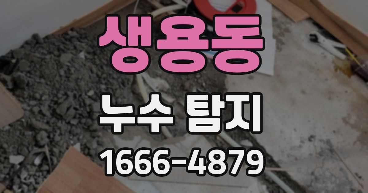 생용동 누수 탐지