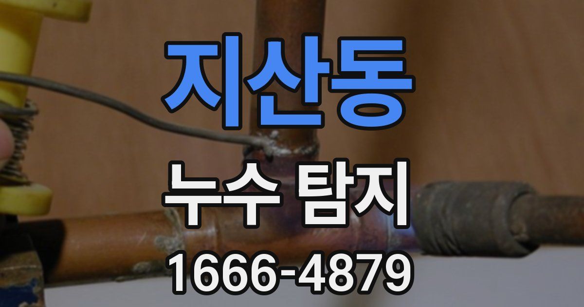 지산동 누수 탐지