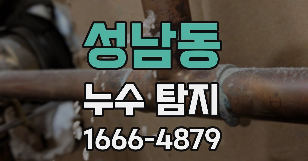 성남동 누수 탐지