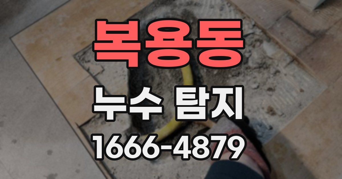 복용동 누수 탐지