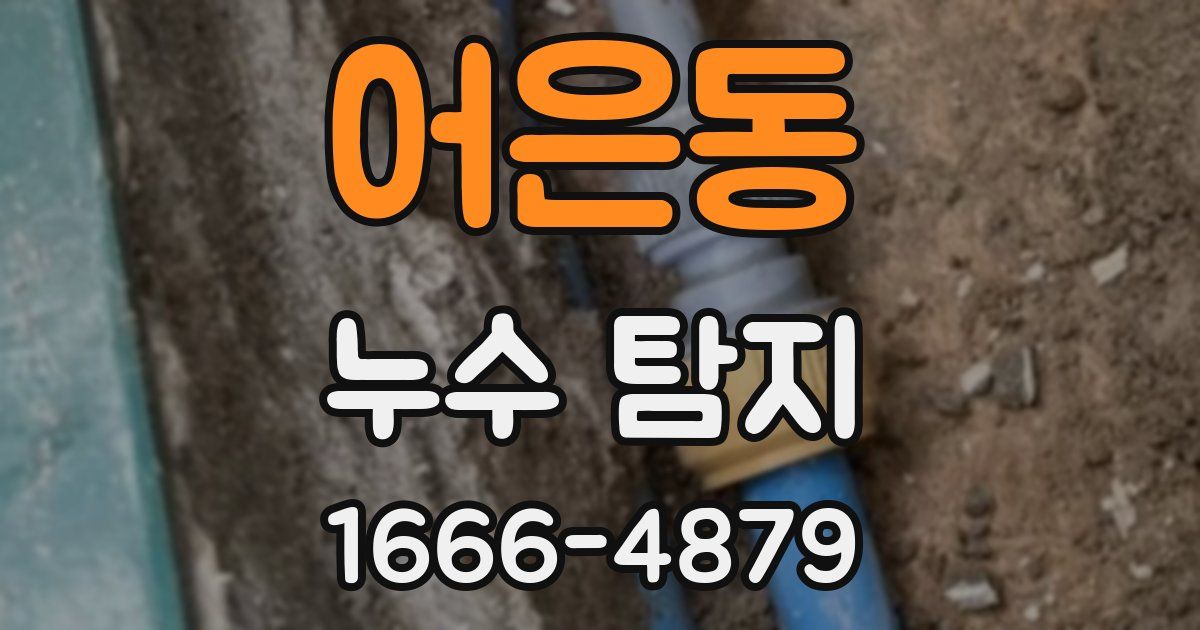 어은동 누수 탐지