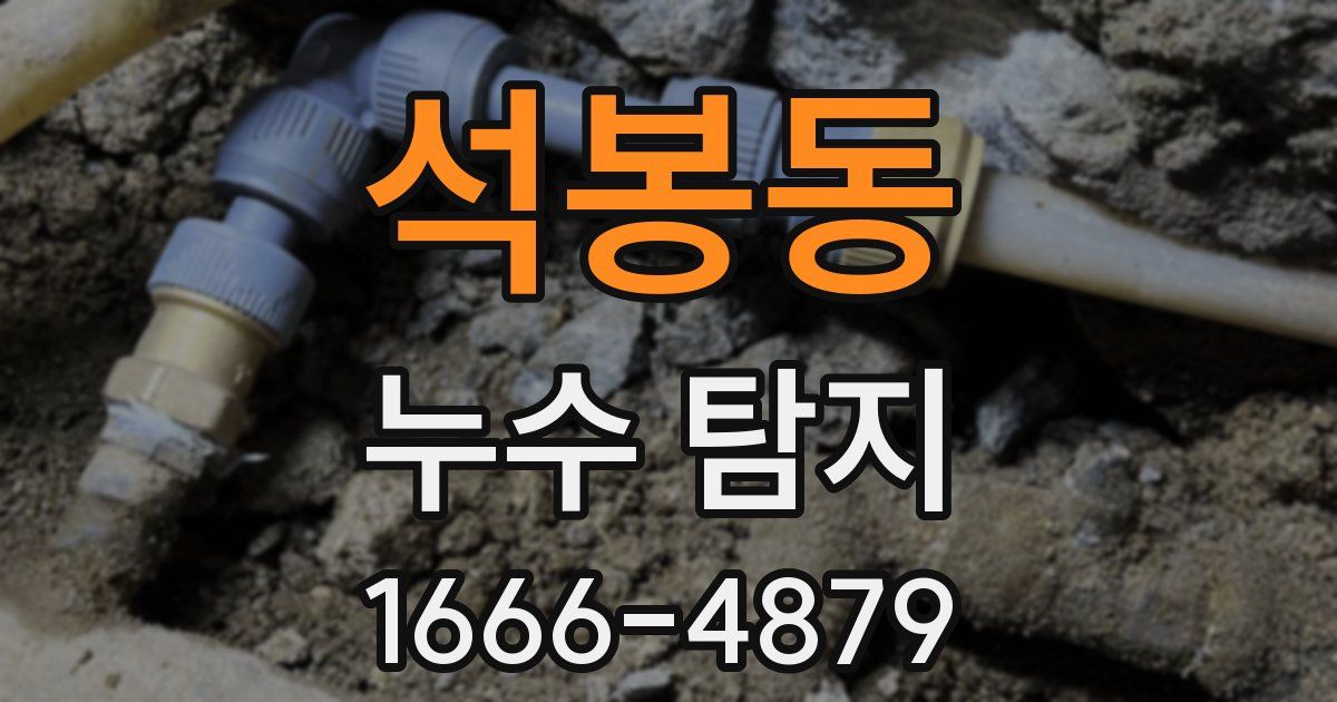 석봉동 누수 탐지