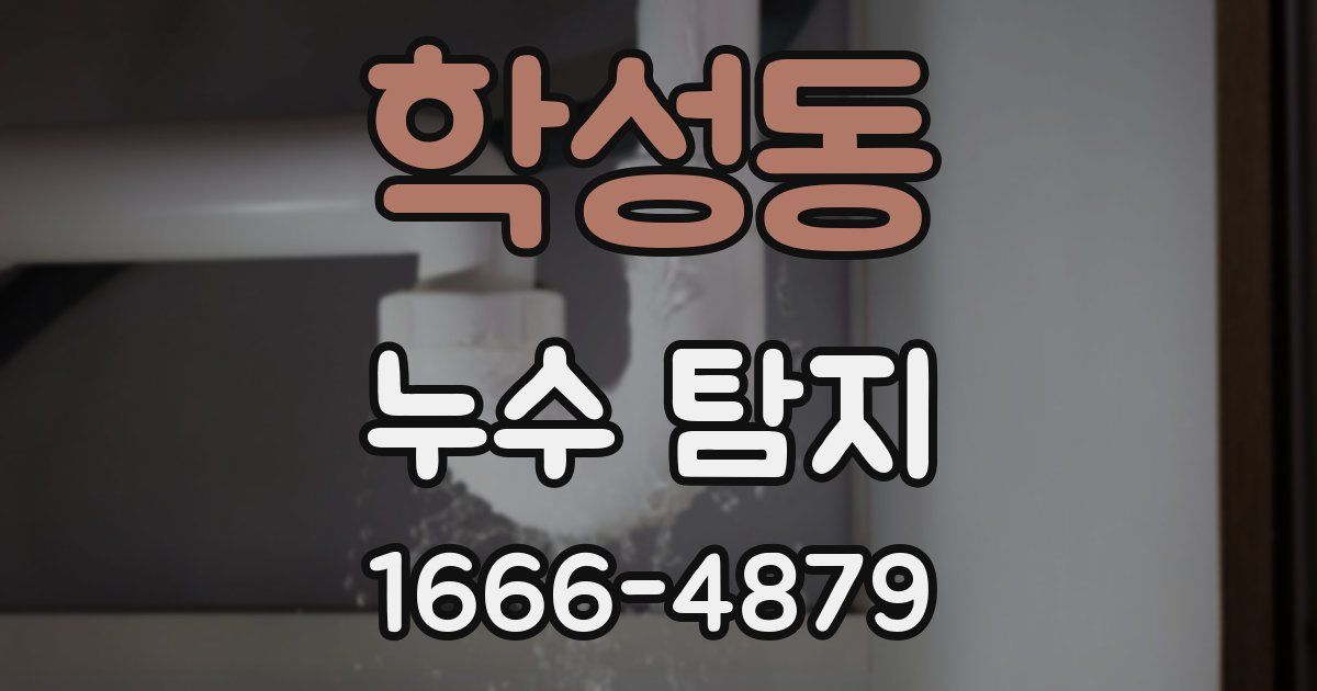 학성동 누수 탐지