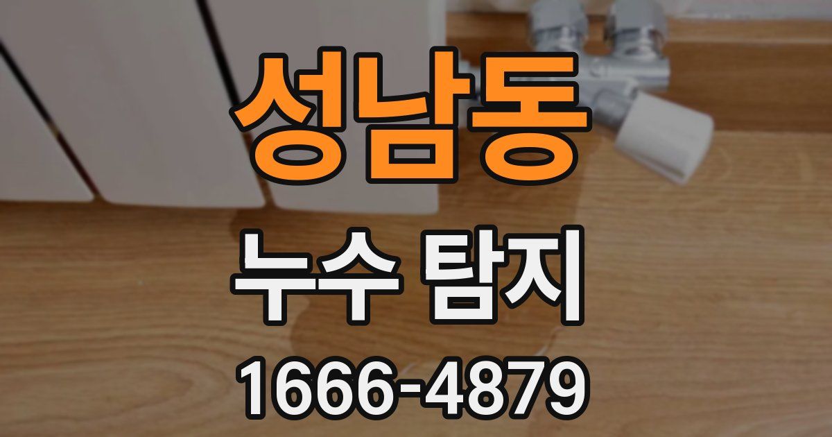 성남동 누수 탐지